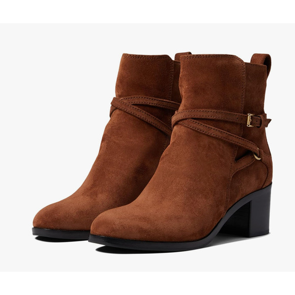 NWT Rag & Bone Hazel Suede Bootie 8.5 Buckle Western Ankle Boot Boho Brown - Picture 1 of 9